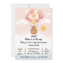 Whimsische Einladung zur Babyparty mit Heißluftbal