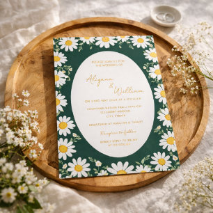 Whimsische elegante grüne gelbe Blumenhochzeit Einladung