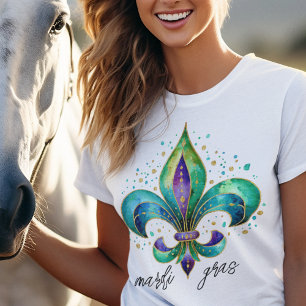Whimsische Fleur De Lis für Mardi Gras T-Shirt