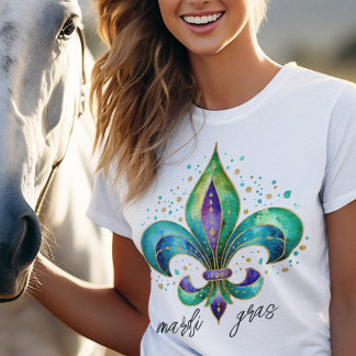 Whimsische Fleur De Lis für Mardi Gras T-Shirt