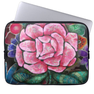 Whimsische Florale Pinke Rosen Art Nouveau Botanik Laptopschutzhülle