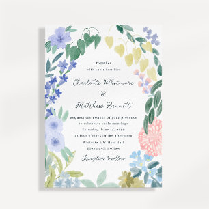 Whimsische Florale Schrift Hochzeitseinladung Einladung
