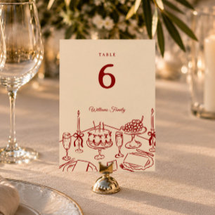 Whimsische handgeschriebene Hochzeitstisch-Nummer Tischnummer
