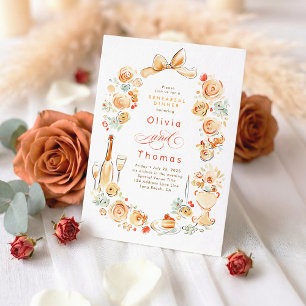 Whimsische, handgezeichnete Blumen für das Herbst- Einladung