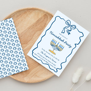 Whimsische handgezeichnete Hanukkah-Feierparty   Einladung