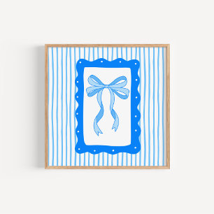 Whimsische handgezeichnete Kokettenblaue Bogen-Kun Poster