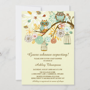 Whimsische Herbst-Eulen-Baby-Shower-Einladung Einladung