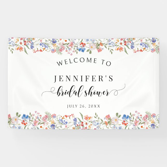 Whimsische Hochzeits-Party zur Babyparty Willkomme Banner (Horizontal)