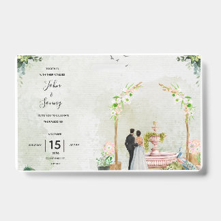 Whimsische Hochzeitseinladung mit Blumengarten-Mot Ausweis