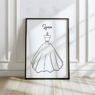Whimsische italienische Brautkleid-Kunst für die H Poster