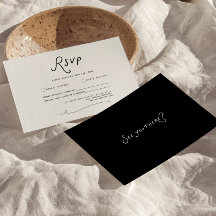 Whimsische Kalligrafie-Hochzeits-RSVP-Karte Minima