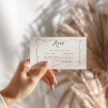 Whimsische Kalligrafie-Hochzeits-RSVP-Karte