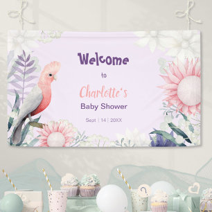 Whimsische Lavendel-Aquarell-Baby-Shower-Einladung Banner