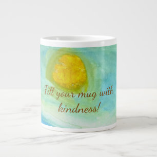 Whimsische Naive Kunst Sonnenlandschaft Jumbo-Tasse
