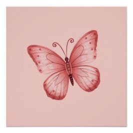   Whimsische rosa Fliege  Poster