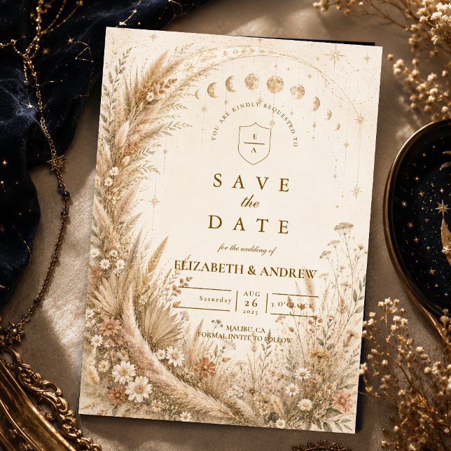 Whimsische Rustikale Himmlische Hochzeit Save The Date (Von Creator hochgeladen)