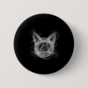 Whimsische Spiral Katzen Kunst & skizzenhafte Tier Button
