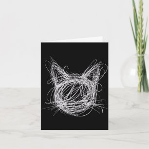 Whimsische Spiral-Katzenkunst & skizzenhafte Katze Karte