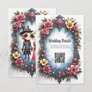 Whimsische Steampunk-Elfen-Hochzeit Begleitkarte