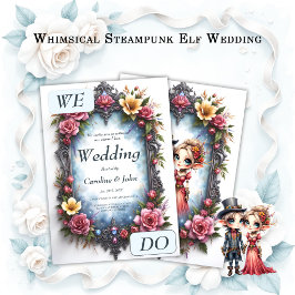Whimsische Steampunk-Elfen-Hochzeit Einladung