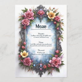 Whimsische Steampunk-Elfen-Hochzeit Menükarte