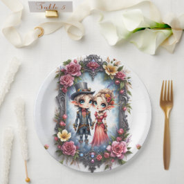 Whimsische Steampunk-Elfen-Hochzeit Pappteller