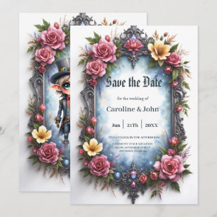 Whimsische Steampunk-Elfen-Hochzeit Save The Date