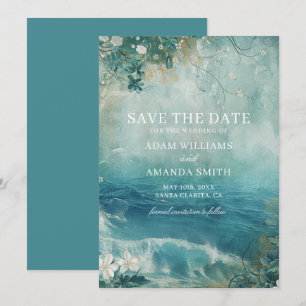 Whimsische Strand-Ziel-Hochzeit Save The Date