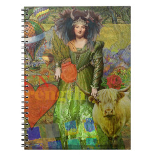 Whimsische Taurus-Frau Himmels-Collage Fantasy Notizblock