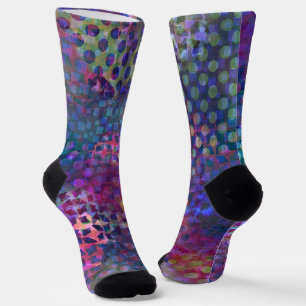 Whimsische verrückte mehrfarbige digitale abstrakt socken