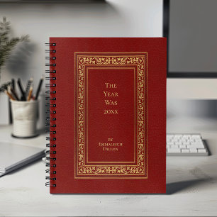 Whimsische Vintage-elegante rote Buchhülle Planer
