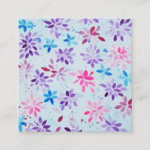 Whimsische Wasserfarbe Lila und Rosa Floral
