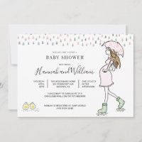 Whimsische Wasserfarbe Regenwetter-Baby-Party