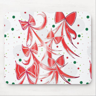 Whimsische Weihnachts-Zuckerstangen-Schleifen-Must Mousepad