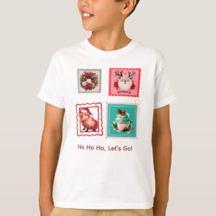 Whimsische Weihnachtsstempel-Collage mit Capybara T-Shirt