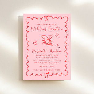 Whimsische wellige Rahmen-Foto-Hochzeitsfeier Save The Date