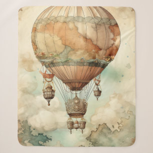 Whimsische Welt-Globus-Ballon Antique Teal Sherpadecke