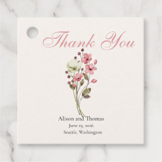 Whimsische Wiesenhochzeit mit Wildblumen Geschenkanhänger