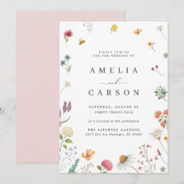 Whimsische Wiesenhochzeit-Wilde-Blumen-Hochzeitsei Einladung