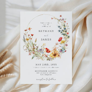 Whimsische Wildblumen-Hochzeitseinladung Einladung