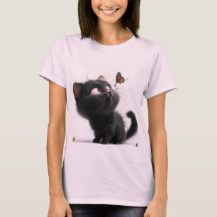 "Whimsische Wunder: Babykatze und Schmetterlingsba T-Shirt