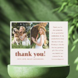 Whimsischer Abschluss Zwei Foto Danke Postkarte