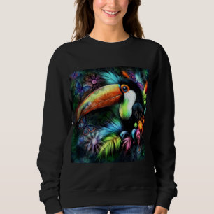 Whimsischer Abstrakt Toucan Bird Toucans Aquamarin Sweatshirt