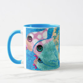 Whimsischer Abstrakter Fischstrand Nautical Aquama Tasse
