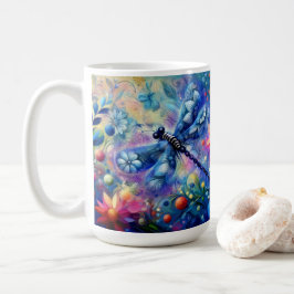 Whimsischer Abstrakter Libellenfliege Aquamarin Bl Kaffeetasse