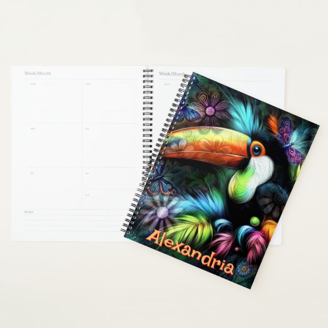 Whimsischer Abstrakter Toucan Bird Personalisiert Planer (Anzeige)