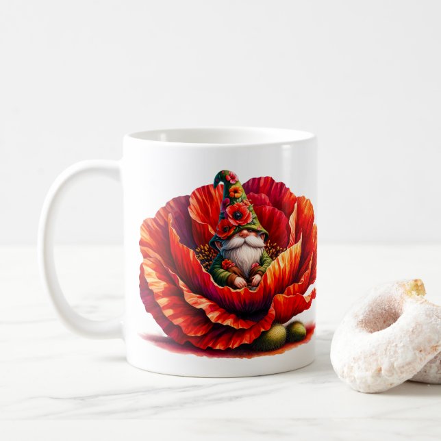 Whimsischer Aquarellgarten Kaffeetasse (Mit Donut)
