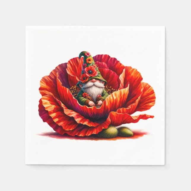 Whimsischer Aquarellgarten Serviette (Vorderseite)