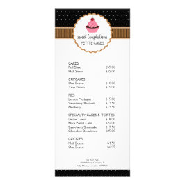 Whimsischer Bäckerei Cupcake Taupe Rackkarten Werbekarte