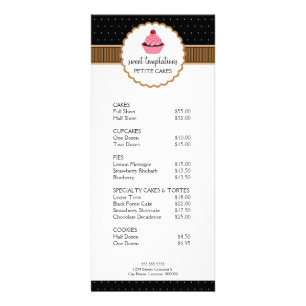 Whimsischer Bäckerei Cupcake Taupe Rackkarten Werbekarte